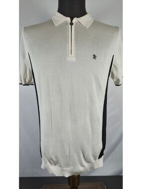 Stefano Ricci Luxury Zip Polo Shirt XL White Black